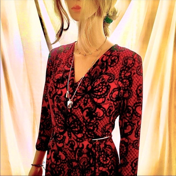 Calvin Klein Dresses & Skirts - RED CALVIN KLEIN MIDI DRESS LIKE NEW CONDITION